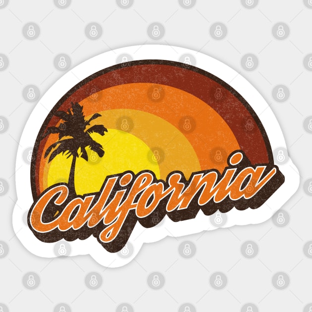 California Sunset Vintage Style Sticker by Styleuniversal